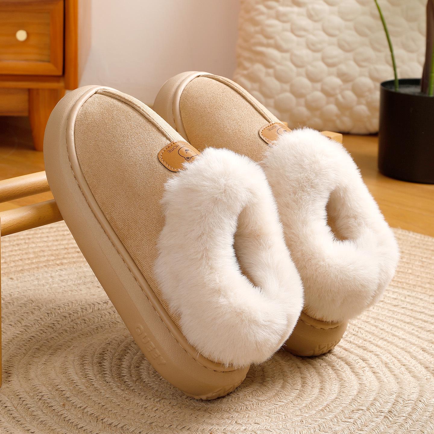 

Cozy Winter Cotton Slippers: Windproof, Non-slip, Plus Velvet, Thick Sole for Men & Women 2025. 40-41 (suitable for 39-40)