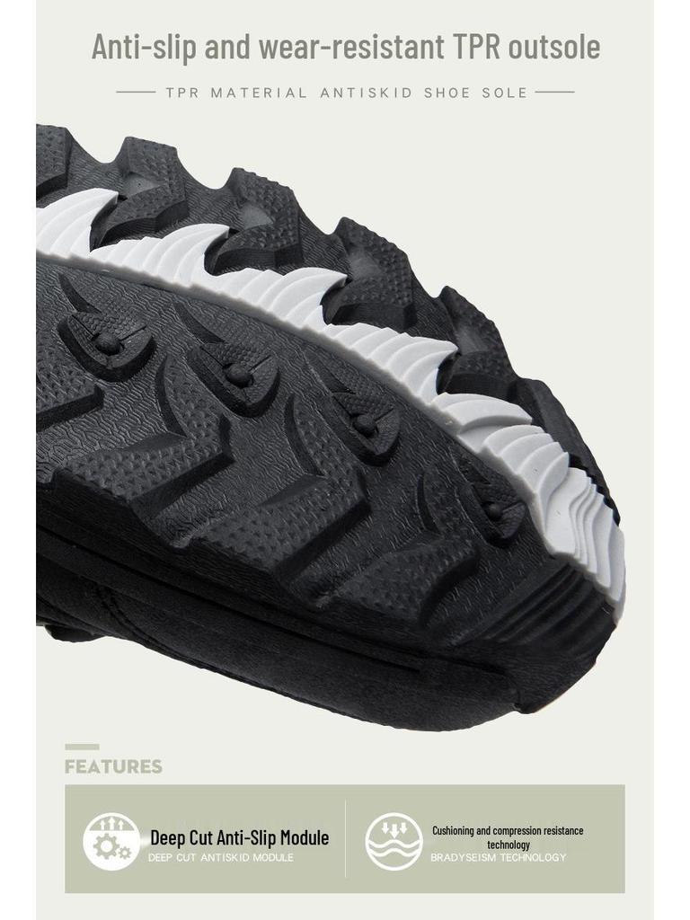 Men's and Women's Non-Slip Hiking Shoes - Plus Size, Autumn/Winter, Velvet-Lined