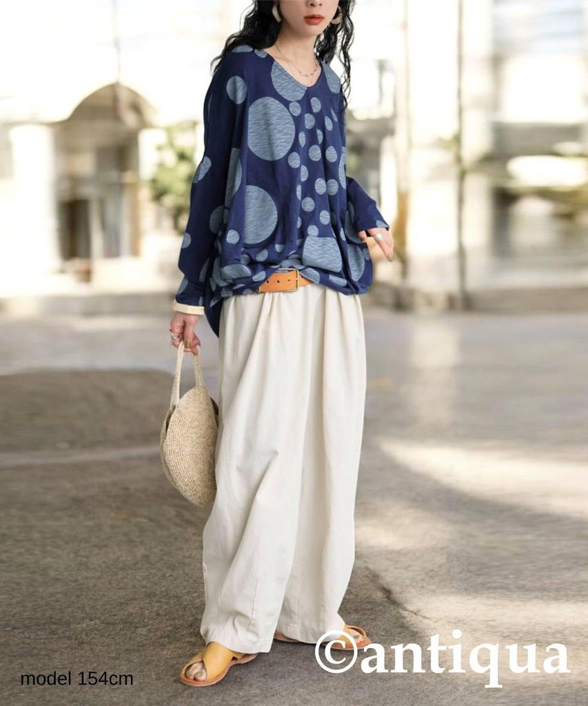 Antiqua Dotted Asymmetrical One Size Blue Women's Top, PA-03780, 32,