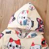 Girls' Cat Hooded Pullover and Pants Set - Spring/Autumn Fashion Two-Piece Outfit