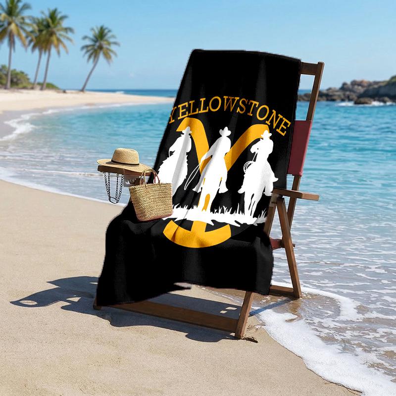 Denim Yellowstone Fashion Beach Towel: Ideal for Summer Adventures Soft, absorbent and quick drying suitable for swimming and bathing