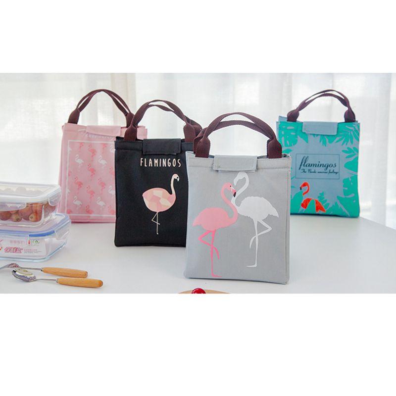 Elegant Flamingo Lunch Bag With Premium Oxford Cloth For Hot And Cold Food Storage