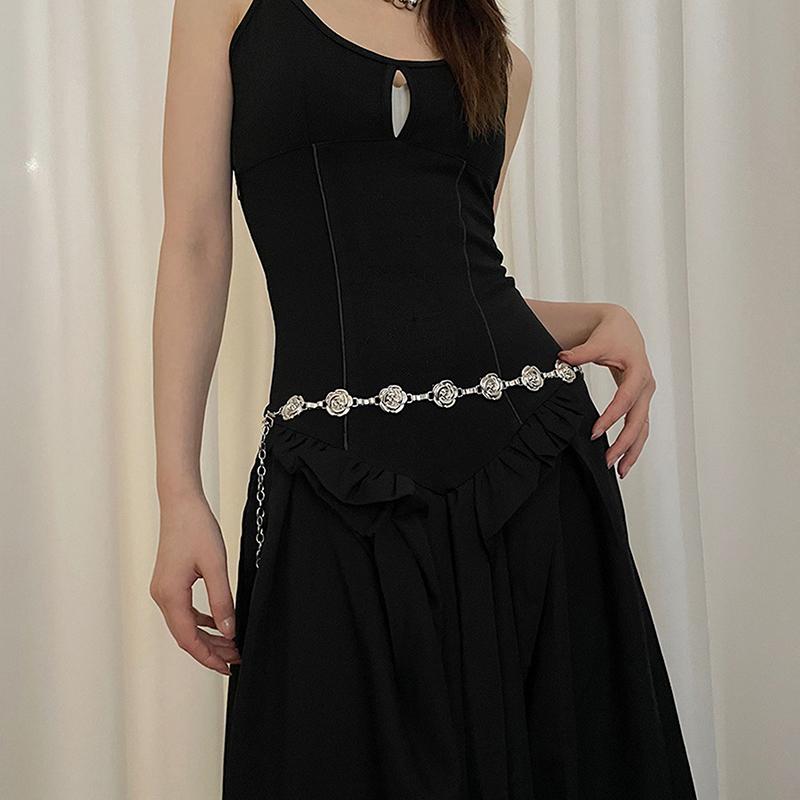 Retro Ethnic Style Metal Bohemian Waist Belt Women  Flower Waist Chain Sweater Chain Waist Seal Body Decor Accessories