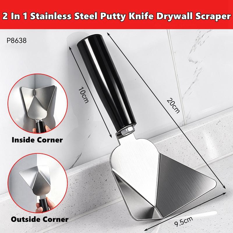 Xiaomi 2 In 1 Stainless Steel Putty Knife Drywall Scraper Inside Outside Corner Trowel Finishing Tool Dual Use Puller for Plaster Wall