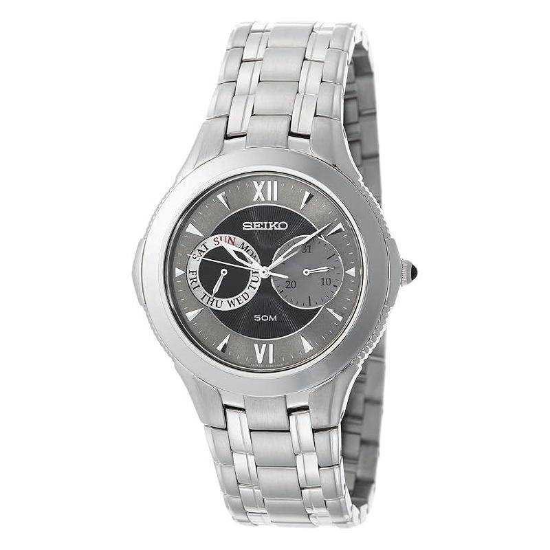 SEIKO 50-meter waterproof movement Quartz Steel Strap 40.5mm men s watch black dial SGN015 чёрный