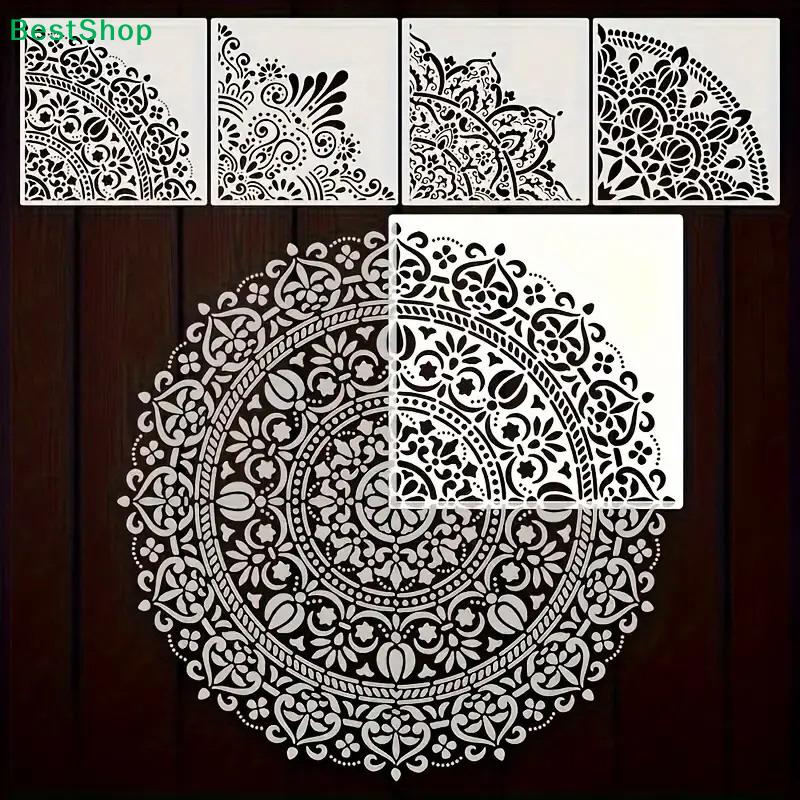 Floral Pattern Painting Stencil - Reusable Art Stencil for Watercolor, DIY Craft & Home Decor Projects