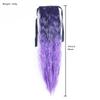 Ponytail Long Kinky Curly Hair Ribbon Ponytail Extension Rainbow Colorful Ombre Color Ponytails