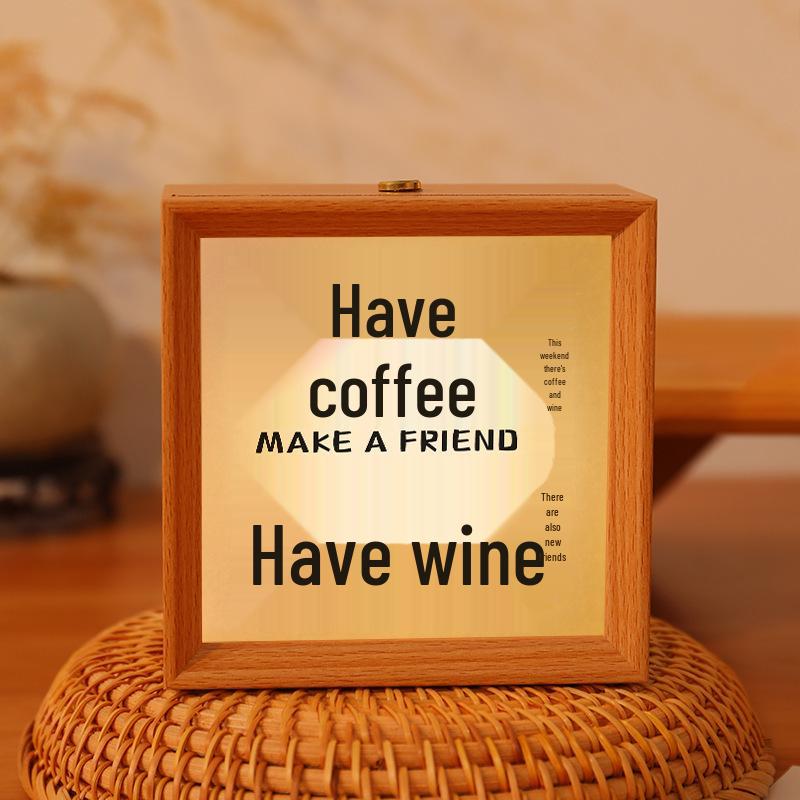 Creative LED Calligraphy Picture Frame: Tabletop Night Light & Bedside Lamp, DIY Birthday Gift