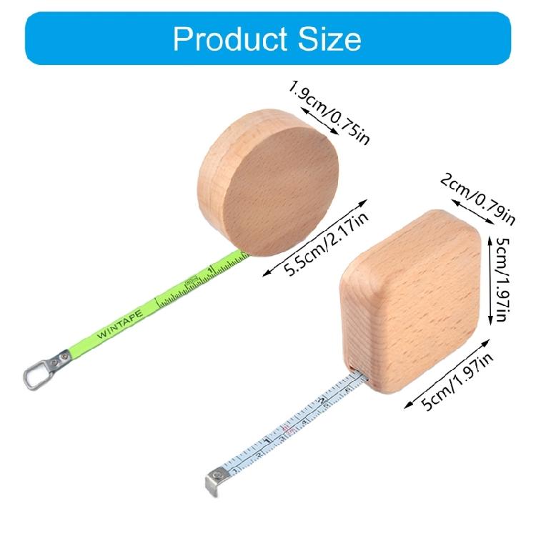 Wood Case Construction Tape Measure 2m Measuring Tape Ruler for Comfortable Grip In Any Setting
