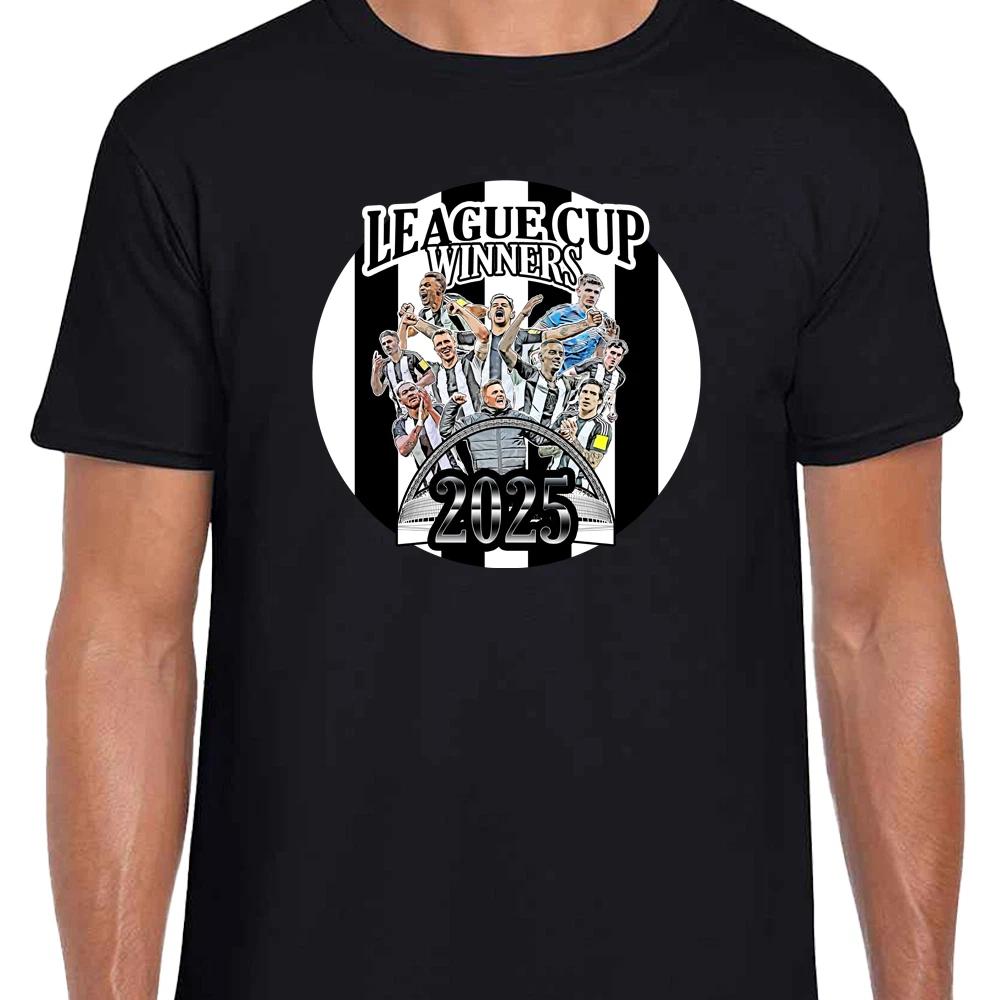 Newcastle League Cup Winners 2025 Black Adult T-Shirt Design 1 S-2XL Toon Army 4XL