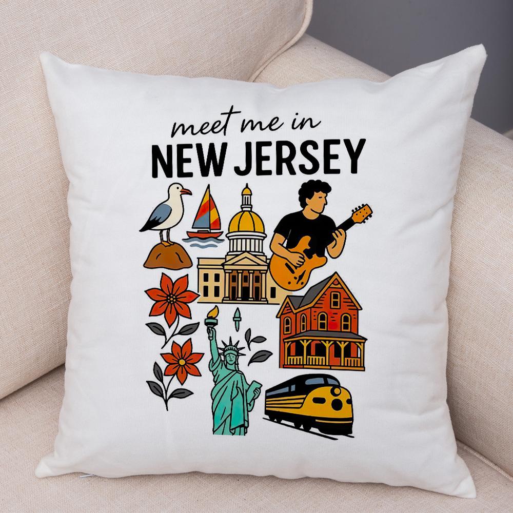 North Carolina Design Pillowcase Double Print Oklahoma Theme Cushion Cover Soft Plush North Dakota Style Pillowcase for Sofa