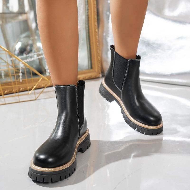 New Women's Shoes with Large Heels, Round Toe and Thick Soles, Featuring A Pair