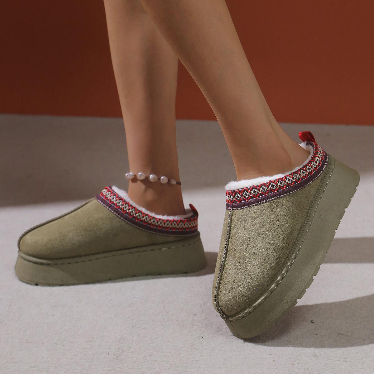 

2024 теплые зимние сапоги зимние новые модные интегрированные круглые верхние зимние сапоги женская обувь 41 армия зеленый