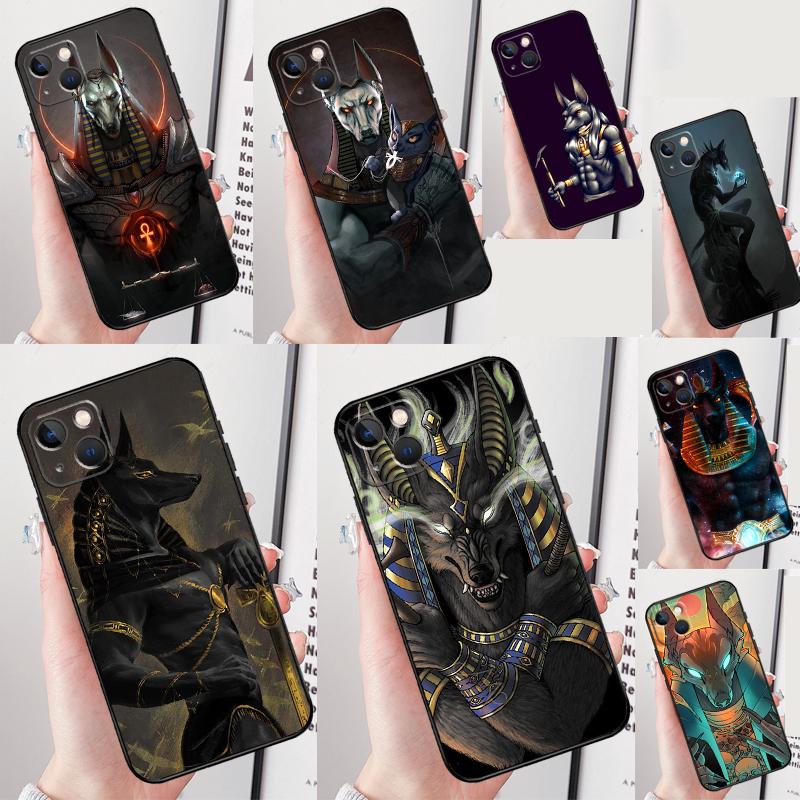 Anubis Ankh Egyptian God Phone Case For iPhone 16 Pro Max 13 12 Mini 11 14 15 Pro Max XR 16 15 Plus 16e Cover Shell