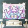 VIKAMA Pixel Style Super Girl Tapestry Anime Pink Purple Macaron Atmosphere Sense Ins Style Room Decoration Home Decoration