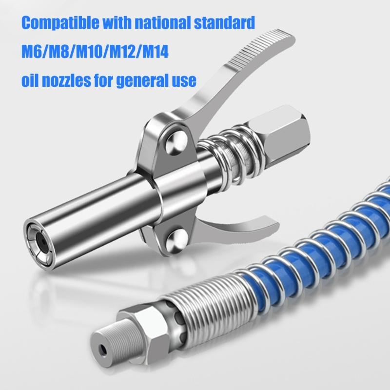2PCS Flexible Grease Guns Hose 10000PSI Oil Resistant Design Quick Connects Coupler For Industrial Applications Tool