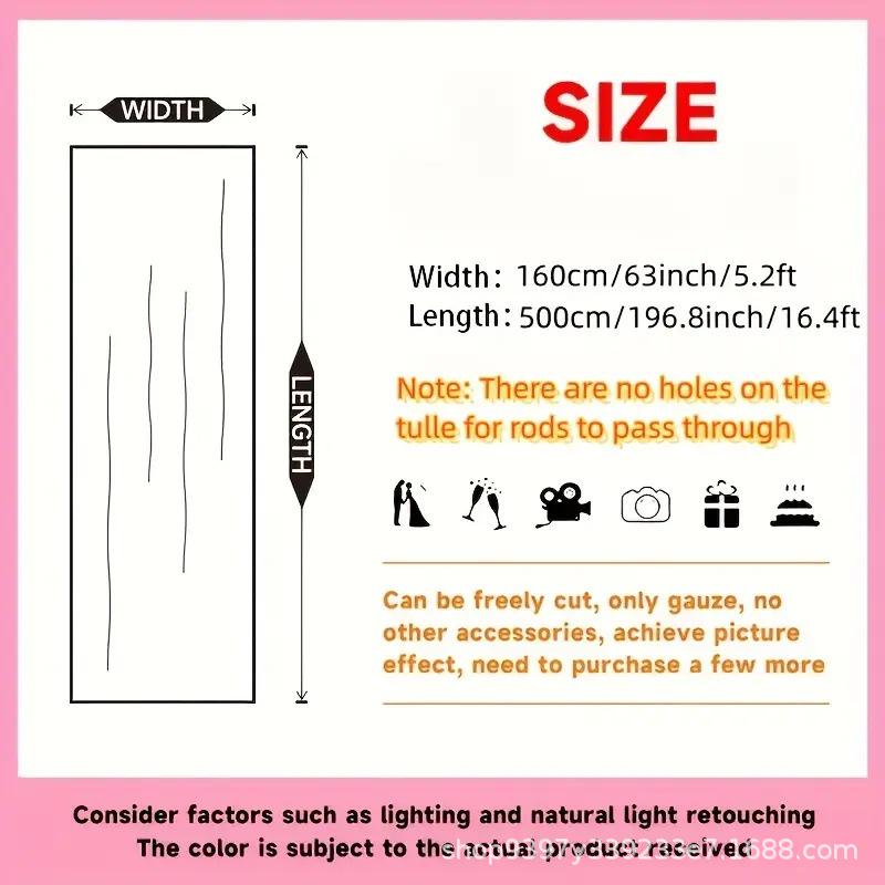 Transparenter Tüll-Hintergrundvorhang für Hochzeits- & Party-Fotografie