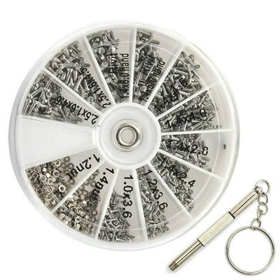 12 Tipos de Tornillos Pequeños y Tuercas para Para Reparación de Relojes con Mini Destornillador