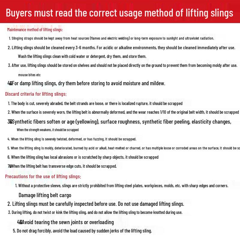 Przemysłowy Biały Płaski Pasowy Zawiesie Dźwigowe Holownicze, Zawiesie Do Podnoszenia o Udźwigu 2/3/5/10 Ton, Dostępne w Długościach 6/8 Metrów