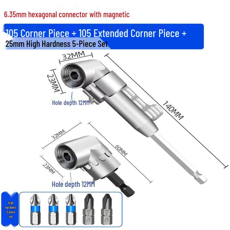 

Right-Angle Drill/Screwdriver Adapter & Bit Set