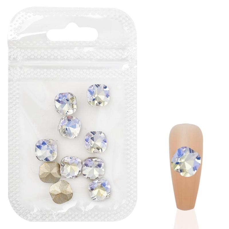 10pcs 3D Nail Charms Pointed Bottom Nail Rhinestones for Nail Decoration Nails Art Projects Embellishments Crafts