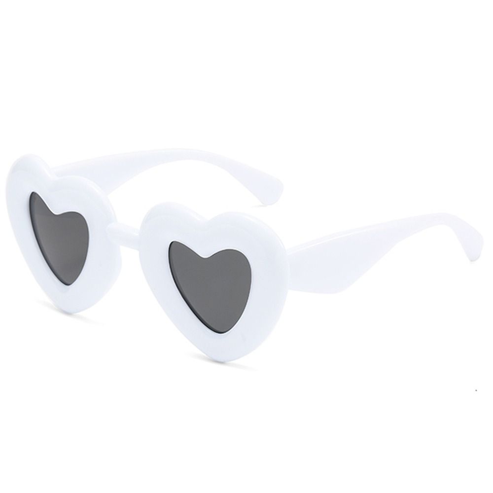 1pc Oversized Cute Heart-Shaped Inflated Sunglasses for Women Trendy Chunky Sun Glasses Retro Thick Frame Funny Shades