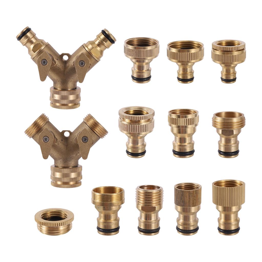1/2" 3/4" 1" Threaded Brass Quick Connector M22/24 Nipple Fitting Garden Hose Quick Connect Faucet Adapter Water Hose Connector