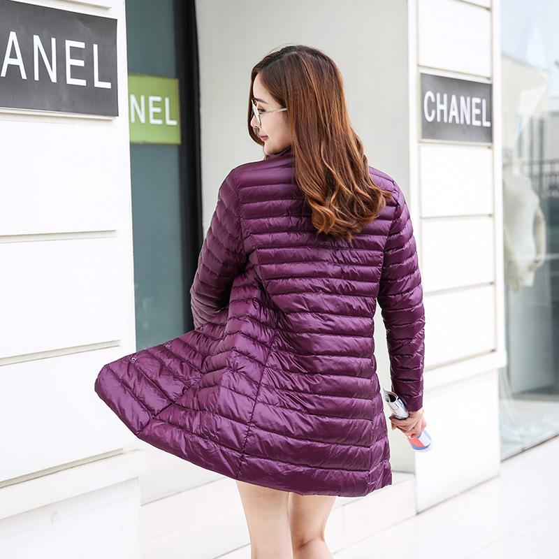 New Down Jacket Women's Lightweight Stand Neck Korean Version Medium Length Slim Fit Oversized Jacket