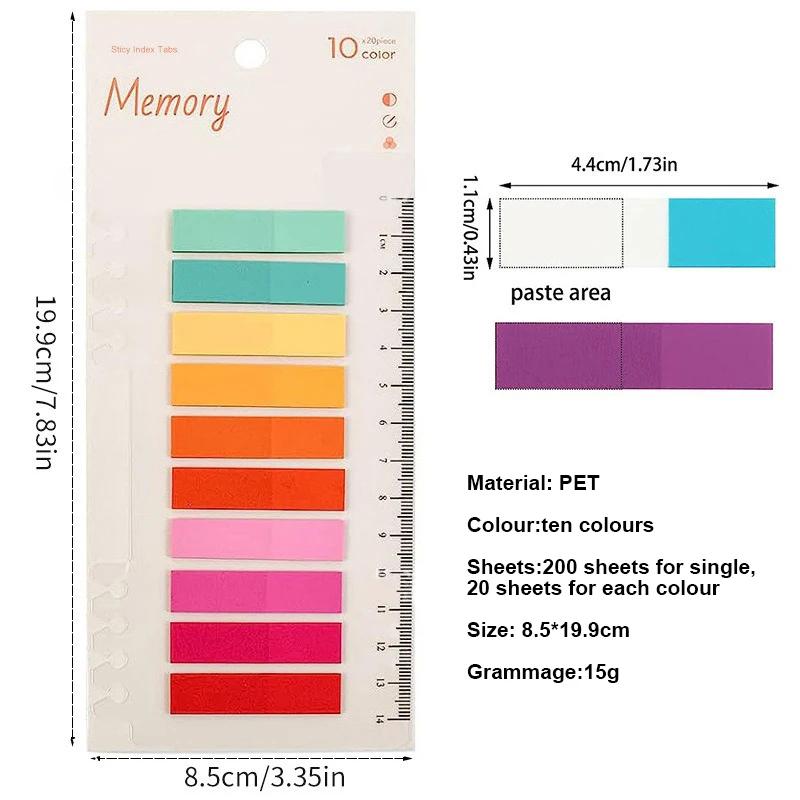 200 Листов Прозрачные Стикеры Самоклеящиеся Аннотации для Чтения Книг Блокнот Закладки Блокнот для Заметок Индексные Вкладки