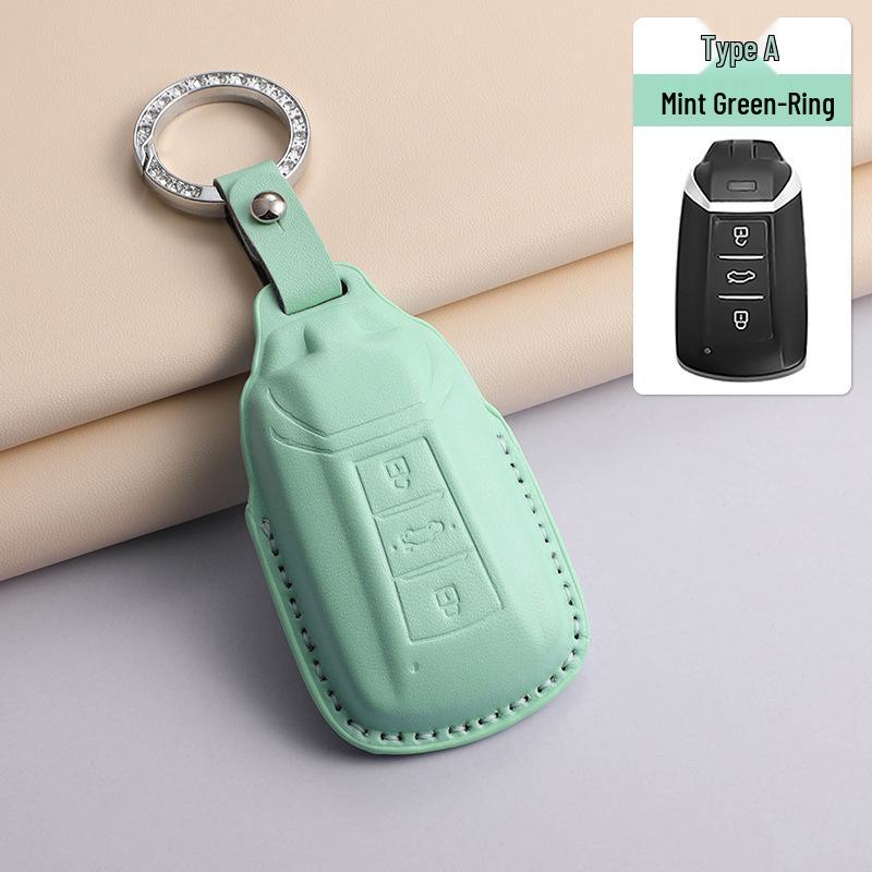 Dongfeng Citroen Key Case: Genuine Leather Cover for C6, C5, C4L, Versailles C5X, Tianyi C5, C3XR