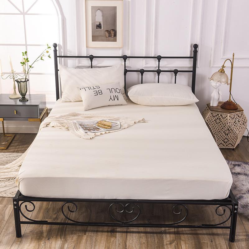 

Простой однотонный чехол для кровати в отеле, цельный наматрасник, постельное белье, матовая водонепроницаемая сумка-кровать 2 pillowcase 48x74cm