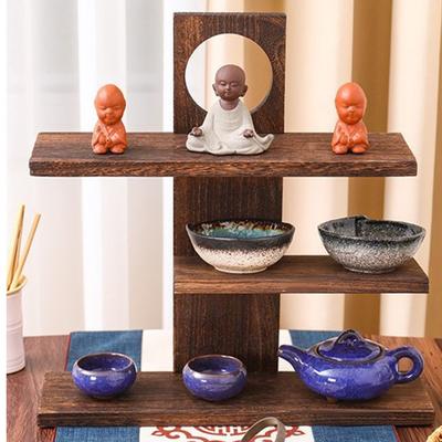 3 Tier Wooden Desktop Storage Rack Desk Display Rack Desktop Display Stand for Living Room Bedroom Kitchen Office Decor
