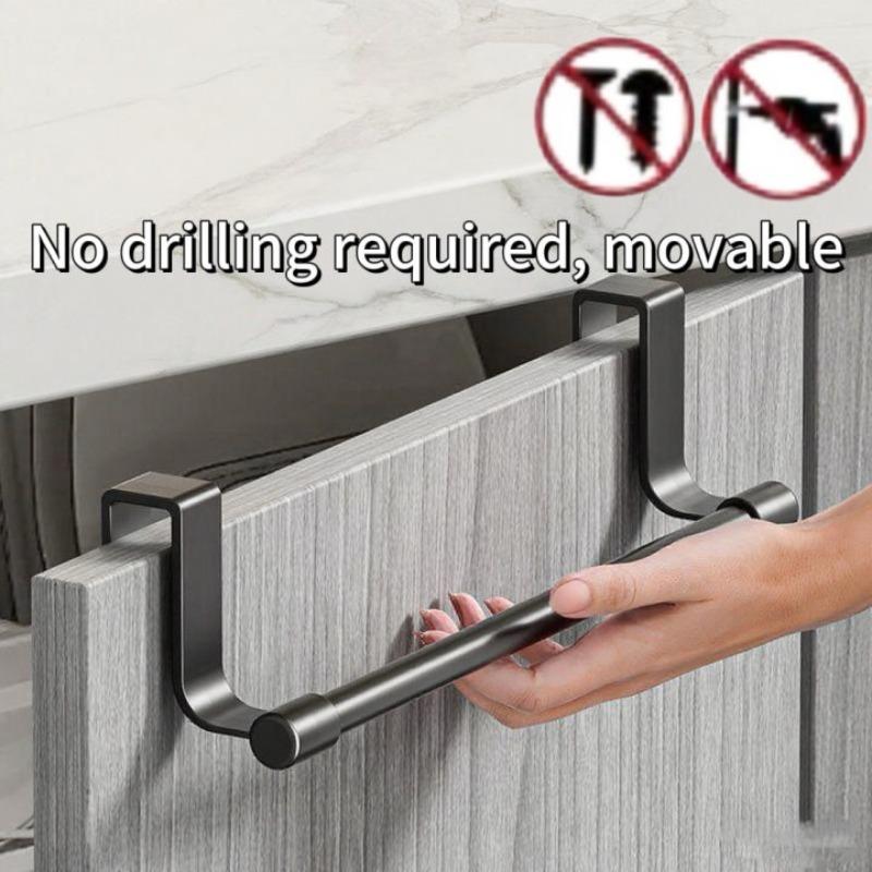 1/2pcs Stainless Steel Towel Bar Cabinet Door Towel Hanging Bar Stainless Steel Bathroom Kitchen Cabinet Door Towel Wipe Rack