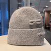 Korean version of fashion hole knitted wool hat men and women autumn and winter outdoor warm bag head cold hat lazy knitted hat