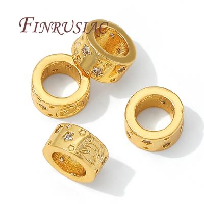 8mm*4mm 18K Gold Plated Large Hole Beads,Necklace Beads,Spacer Beads For Jewelry Making,DIY Beading Accessories