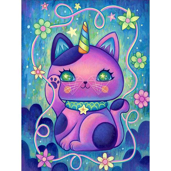 Sada 5D DIY Diamond Painting Kit Velká hlava Cat Art Diamantové vyšívání kamínky Dekorace pro domácnost