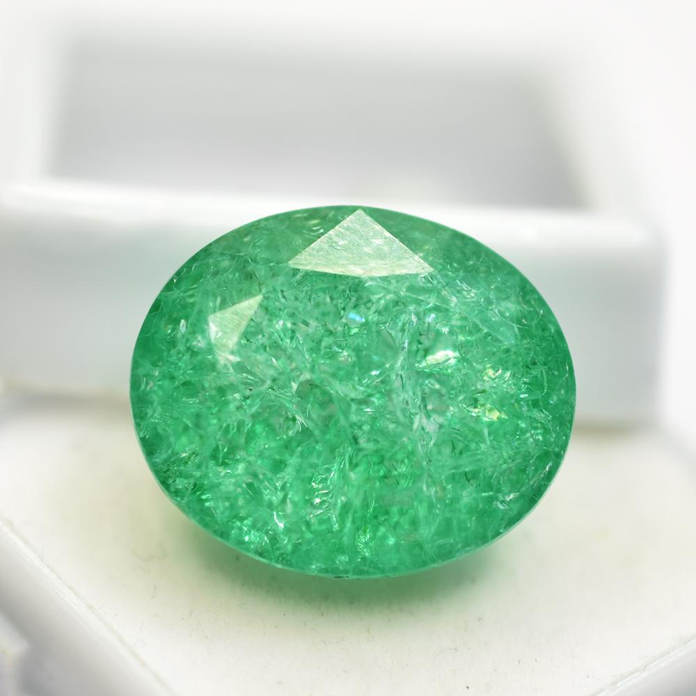 Colombian CERTIFIED 22.15 Ct Oval Cut Natural Green Emerald Loose Gemstone