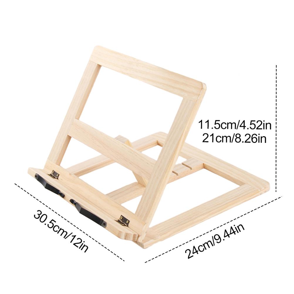 Portable Wooden Lectern for Books Wooden Reading Stand Adjustable and Foldable Lectern for Cookbooks Recipes Tablet