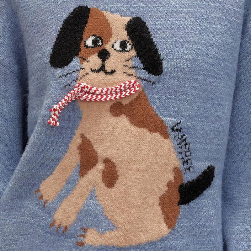 UNIFREE Women's Puppy Jacquard Pullover Sweater