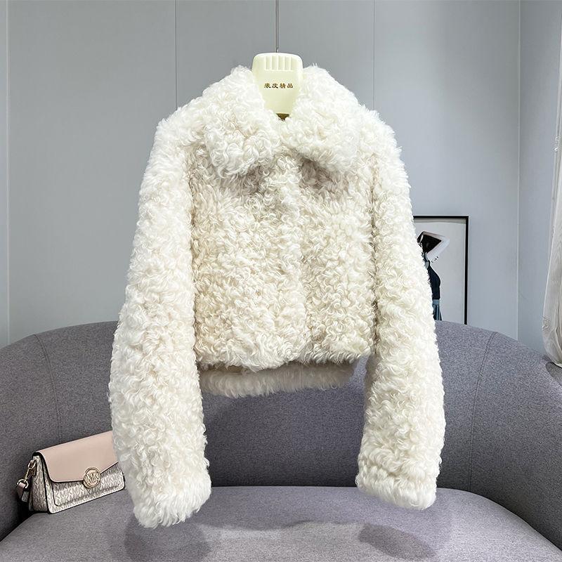 

Овечий рулон ягненок шерсть короткое пальто новая зима хлопковая одежда утолщенная модная меховая куртка плюс хлопок L recommends 121-70kg