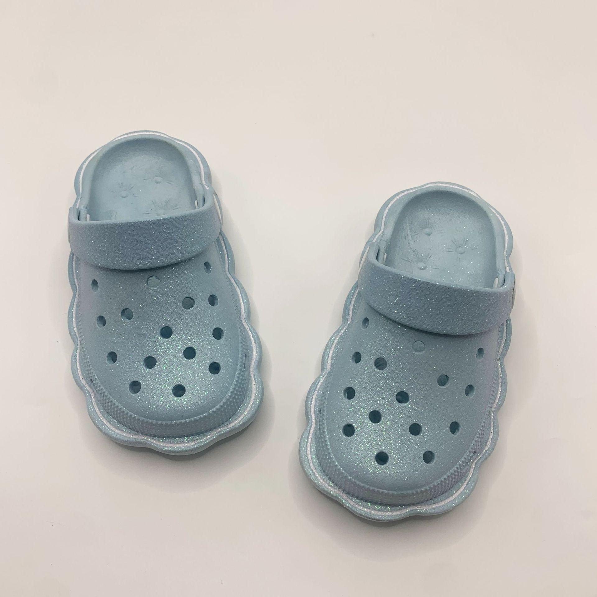 

Детская обувь с отверстиями, летняя, новая, для отдыха в помещении и на открытом воздухе, для мальчиков и девочек, пляжная сумка, крутые тапочки 28-29 синий