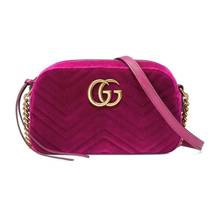 

Gucci GG Marmont Quilted Velvet Camera Bag Fuchsia Gold Hardware Daily Party 447632-9QIBT-5671 Basic Set (Bag+Dust Bag)