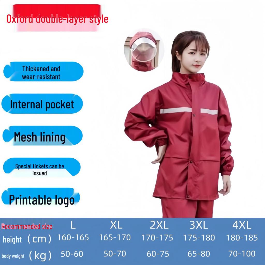 Unisex Stormproof Raincoat & Rain Pants Set for Cycling and Labor Protection