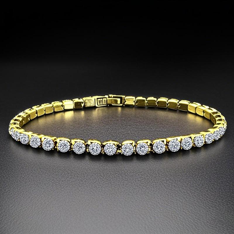 Diamond Elastic Bracelet Hip Hop Bracelet Single Row Diamond Bracelet with Simple and Versatile Style Diamond Bracelet Jewelry Zircon Bracelet
