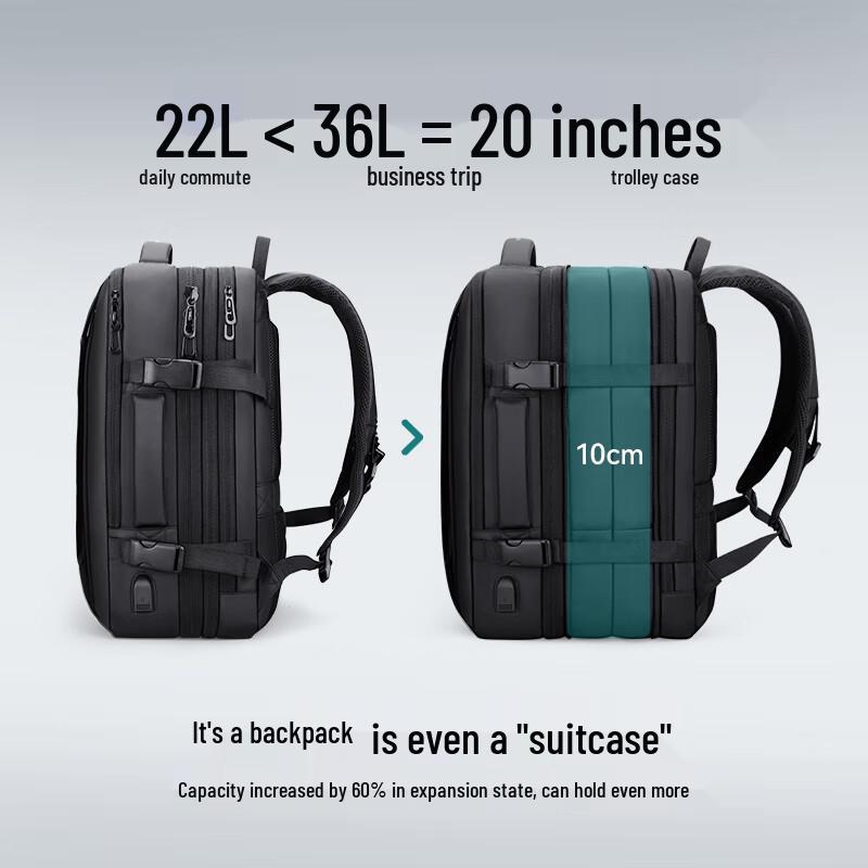 Marco Leyden Men's Business Travel Expandable Laptop Backpack