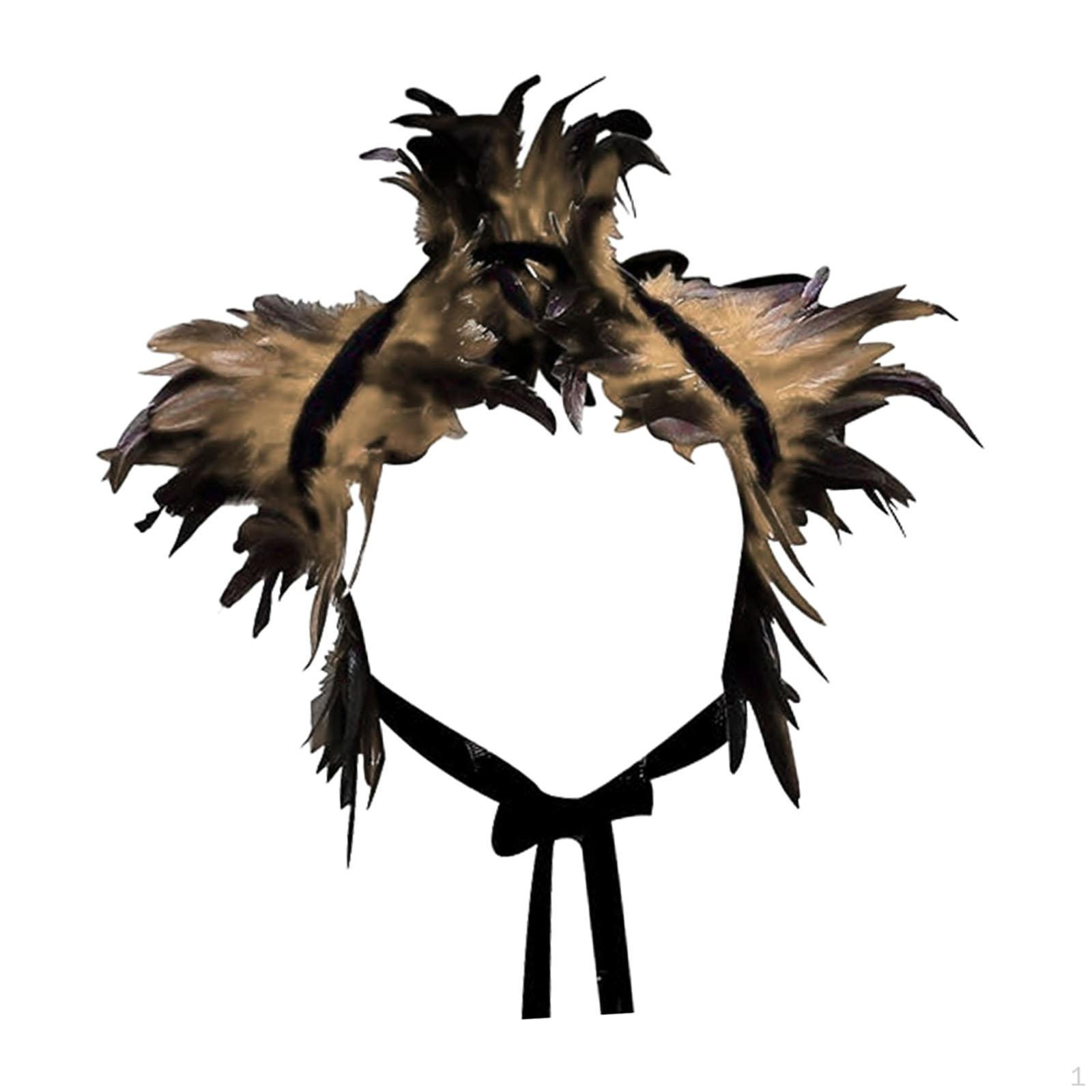 

Перьевая накидка, украшение для праздничного женского наряда коричневый