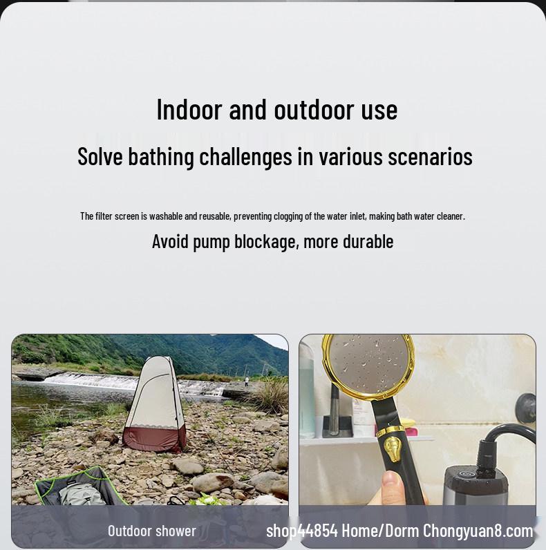 Portable Electric Shower Head Set for Outdoor and Home Use