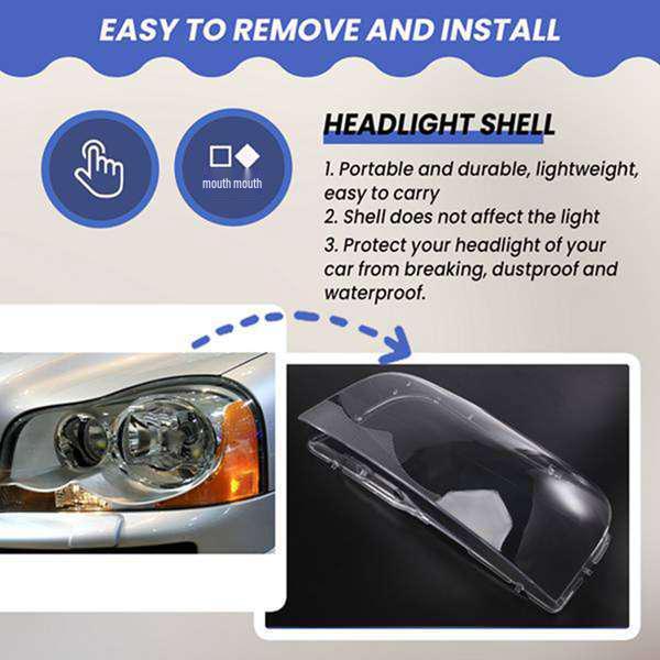 1 Pair Transparent PC Material Left Front Car Headlight Cover for VW None