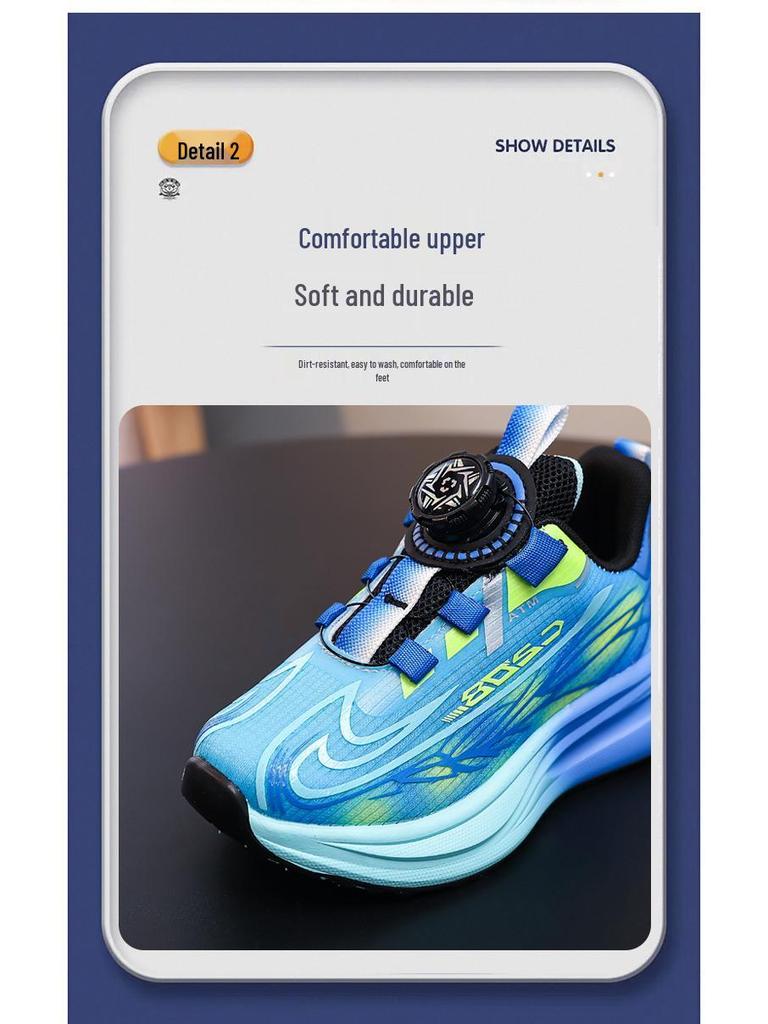 Boys' Mesh Dial Running Shoes - 2025 Spring New Arrival, Casual Sports Sneakers for Middle and Big Kids