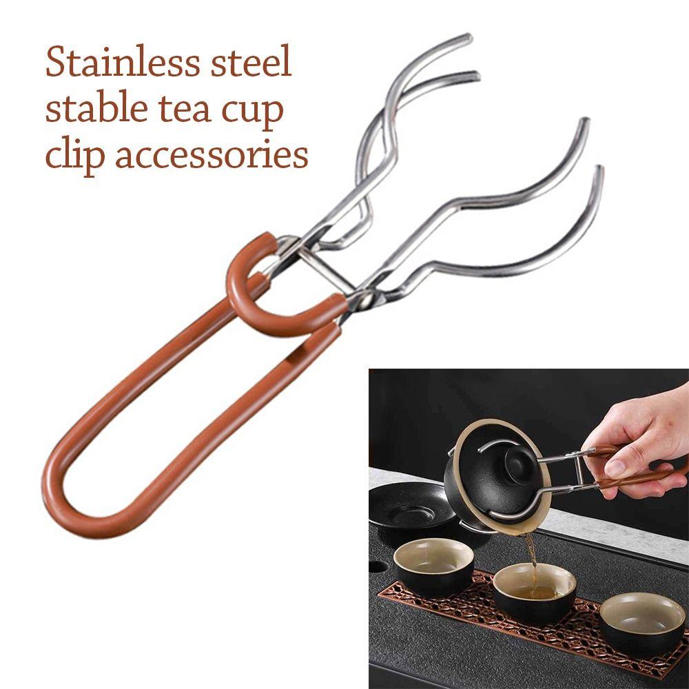 Multi-functional Tea Brewing Assistant Stainless Steel Stable Tea Cup Non Slip Cup Clamp  Tea